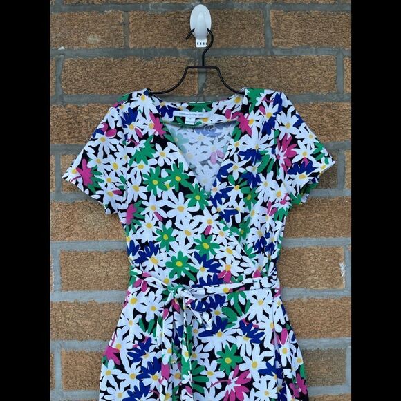 Diane von Furstenberg "New Julian Two" jersey dress in garden daisy print 10 - Picture 3 of 13